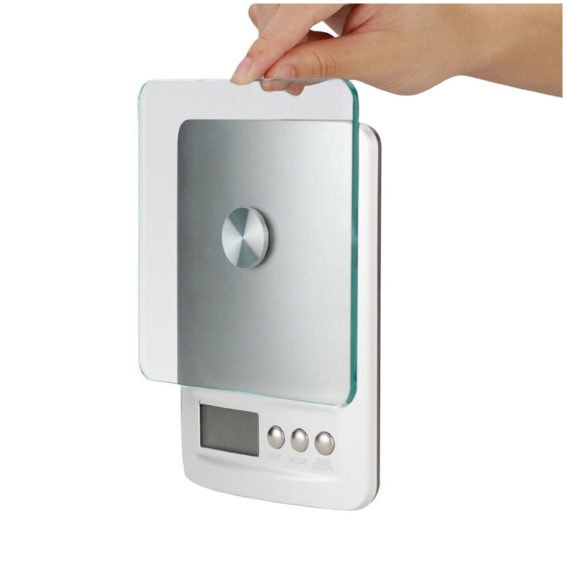 Bilancia cucina digitale con piattaforma in vetro 1g/5kg cm 20,2x15x3,4