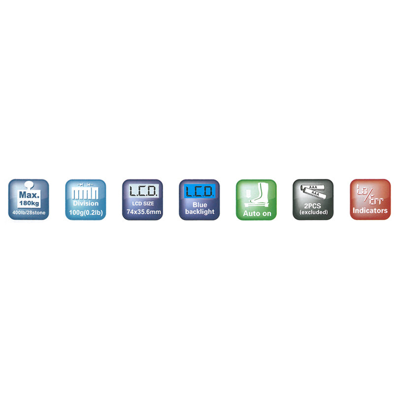 Bilancia pesapersone digitale "Bambù" 100g/180kg cm 30x30x3,2
