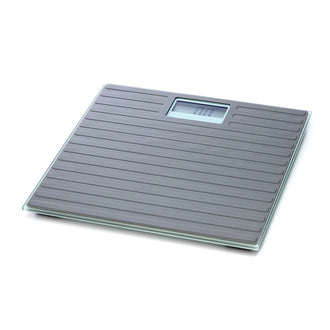 Bilancia pesapersone digitale con piattaforma in vetro e tappeto antiscivolo in silicone 100g/150kg cm 30,2x30,2x1,8
