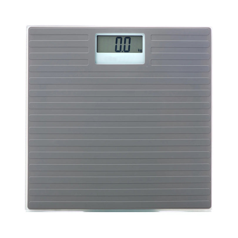 Bilancia pesapersone digitale con piattaforma in vetro e tappeto antiscivolo in silicone 100g/150kg cm 30,2x30,2x1,8