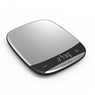 Bilancia da cucina digitale e ricaricablie con piatto in acciaio inox, 1g/10kg cm 21x16,5x1,8