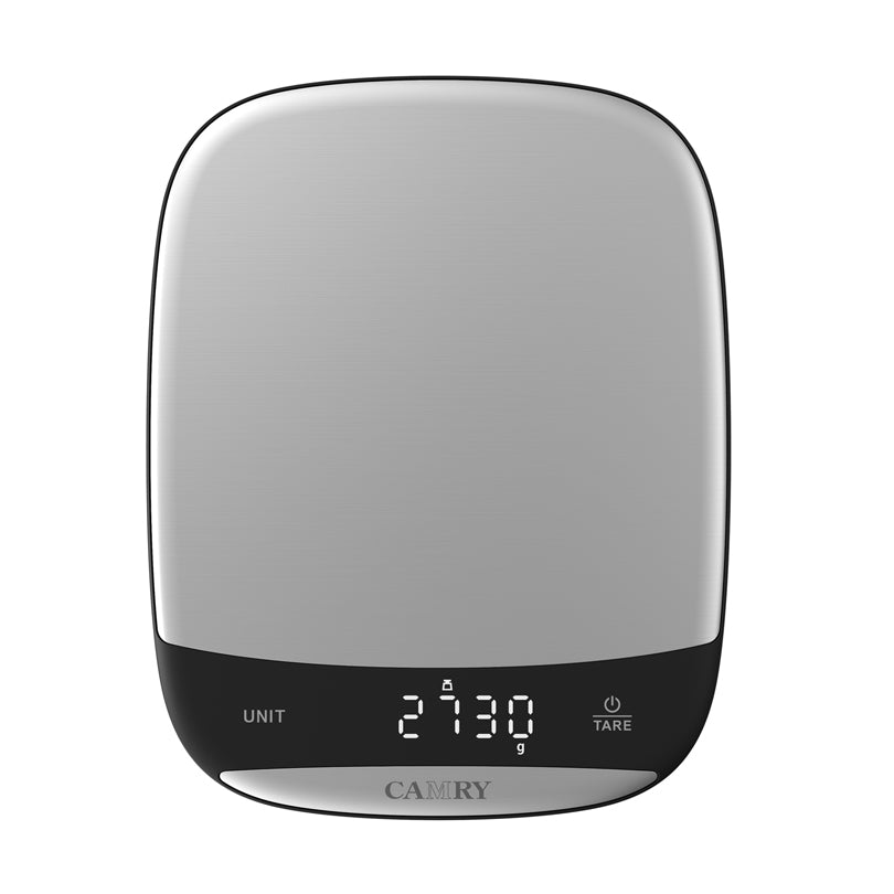 Bilancia da cucina digitale e ricaricablie con piatto in acciaio inox, 1g/10kg cm 21x16,5x1,8