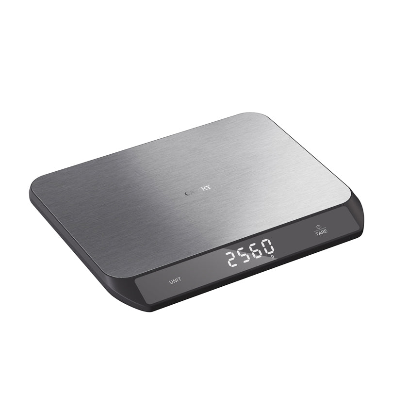 Bilancia da cucina digitale e ricaricablie con piatto in acciaio inox, 1g/20kg cm 24x19,5x2,5