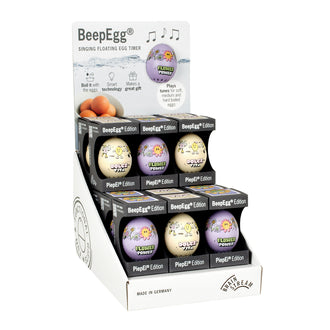 Contaminuti cottura delle uova musicale "BeepEgg - Flower Dance/Dolce Vita", display assortito da 18 pezzi cm Ø4,5x5,5