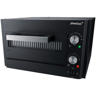 Forno per pizza elettrico "PB 1000" con pietra tonda e pala pizza in acciaio inox cm 43,5x43,5x27
