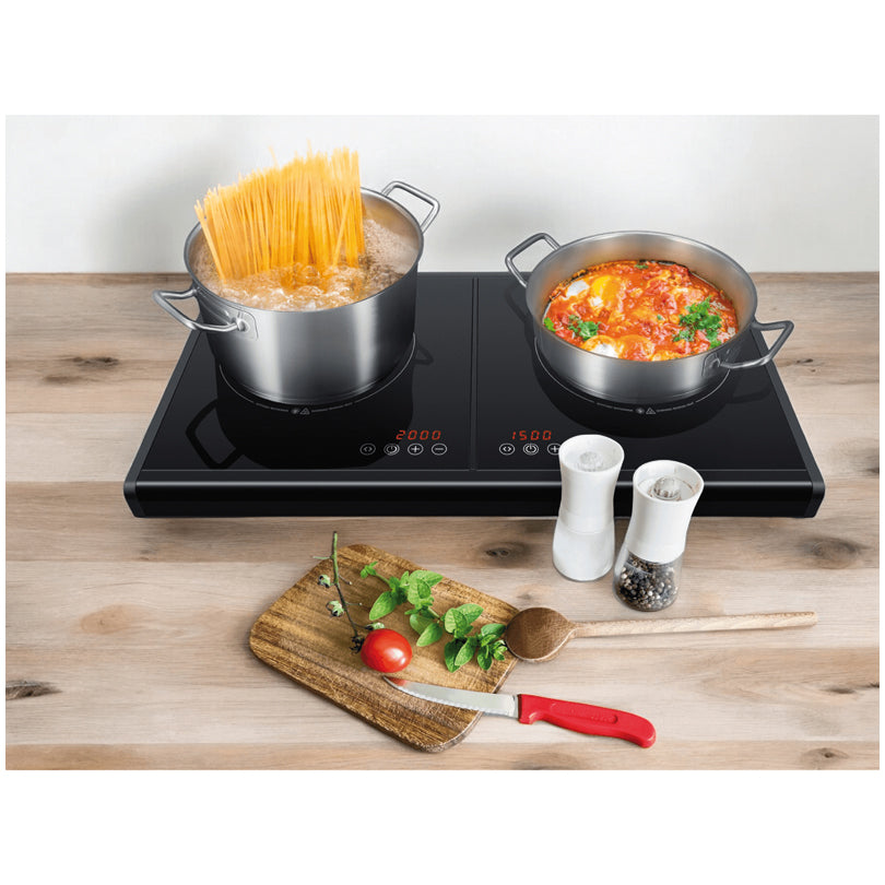 Piano di cottura in vetroceramica doppio "HK 250" cm Ø18,5/cm 56x31x5