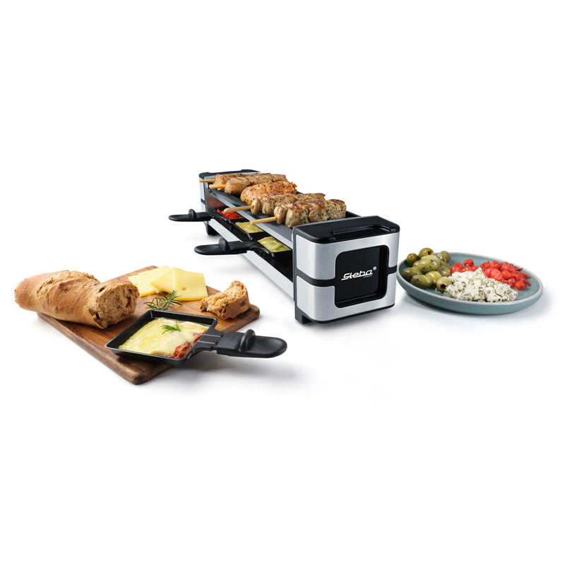 Raclette con piastra in alluminio pressofuso "RC 140", per 4 persone cm 52x12x12,5