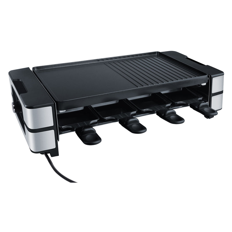 Raclette con piastra in alluminio pressofuso "RC 180", per 8 persone cm 53,5x24x12,5