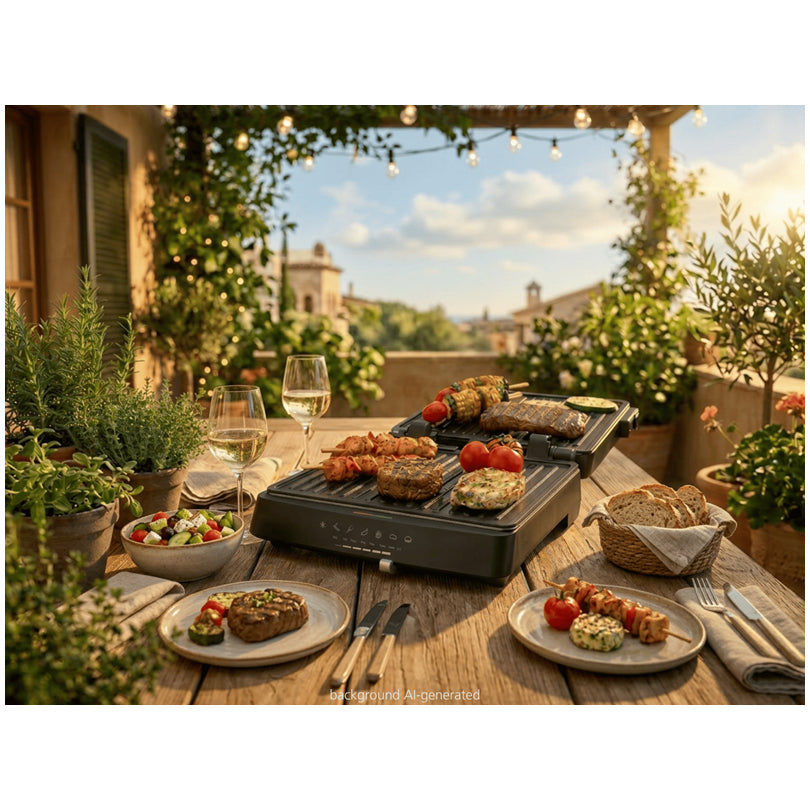 Griglia a contatto/da tavolo "FG 75" cm 32,5x36x14,5