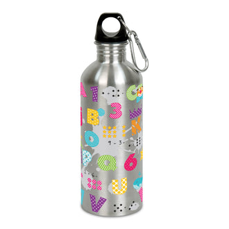 Borraccia termica "Cool Bottle - ABC" con moschettone ml 600/cm Ø6,5x22