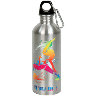 Borraccia "Cool Bottle - Active Sports Yoga" con moschettone ml 600/cm Ø6,5x22
