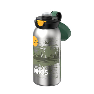 Borraccia termica con coperchio a ribalta "Campus - Dino" ml 500/cm Ø7,6x19,5