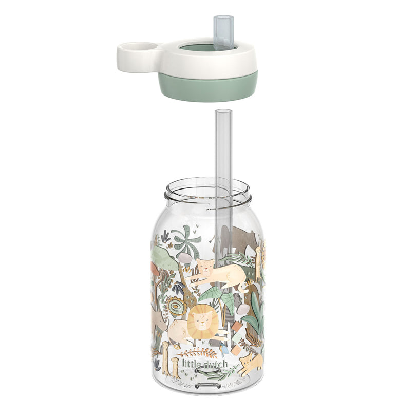 Borraccia con cannuccia "Campus - Little Dutch Safari Friends" ml 450/cm Ø7,6x15,5