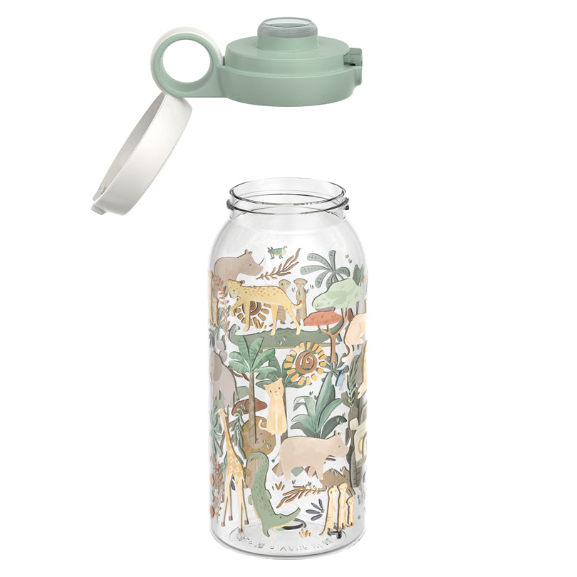 Borraccia con coperchio a ribalta "Campus - Little Dutch Safari Friends" ml 600/cm Ø7,6x19,5