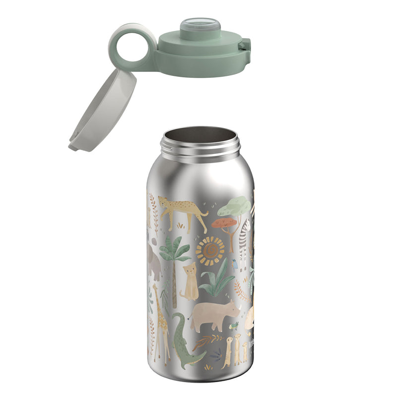 Borraccia con coperchio a ribalta "Campus - Little Dutch Safari Friends" ml 600/cm Ø7,6x19,5