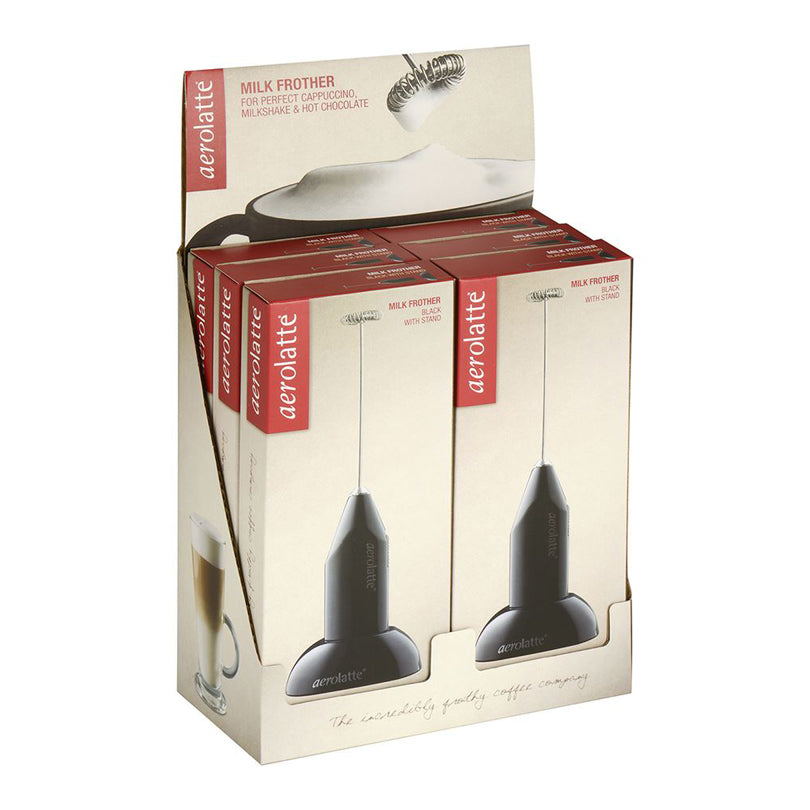 Schiumalatte "Aerolatte" con supporto, display da 6 pezzi cm 5x8x21,5