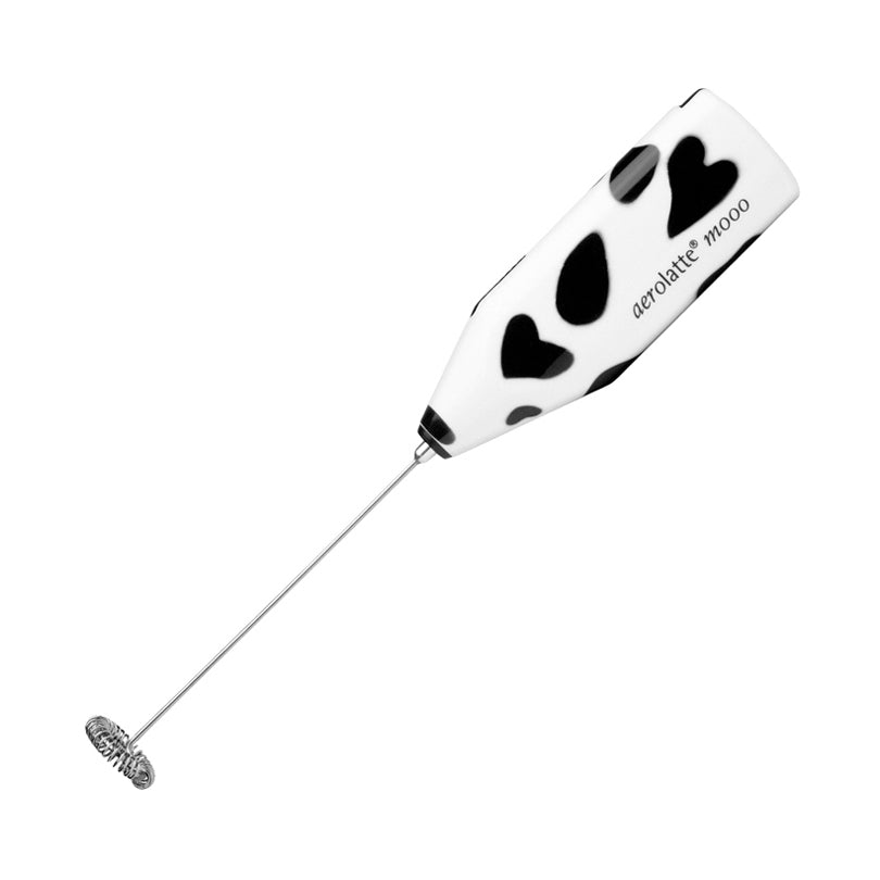 Schiumalatte "Aerolatte" design mucca con custodia, display da 12 pezzi