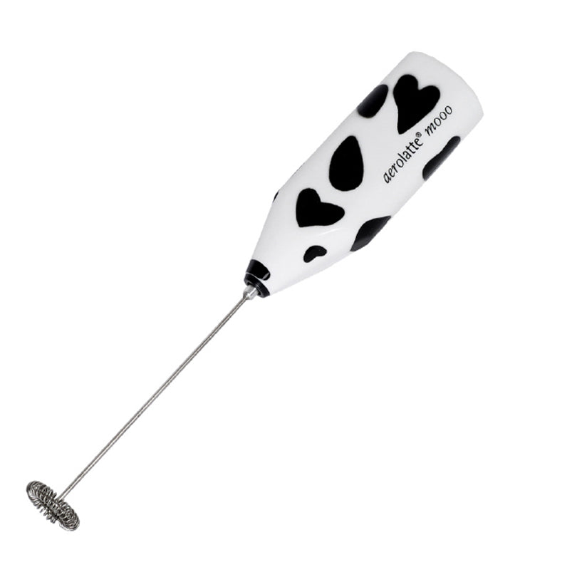 Schiumalatte "Aerolatte" design mucca con custodia, display da 12 pezzi