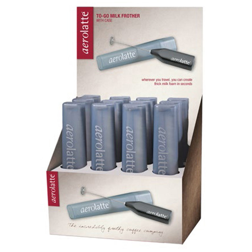 Schiumalatte con custodia "Aerolatte", in display da 12 pezzi cm 22
