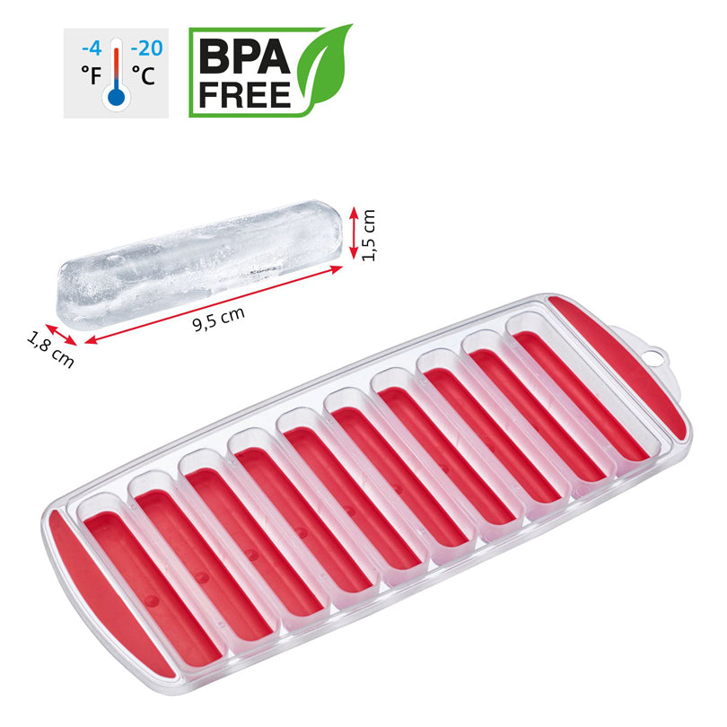 Vaschetta formaghiaccio con coperchio "Sticks", confezione 2 pezzi, in totale 20 cavità cm 29,7x11,6x2,2