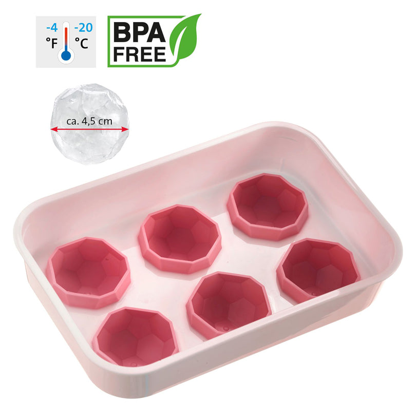 Vaschetta formaghiaccio con coperchio "Crystal", 6 cavità cm 20,2x13,5x6