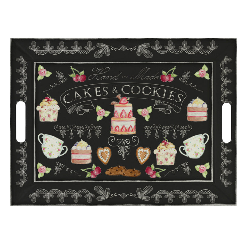 Vassoio/Set americano riversibile FreeForm "Cakes and Cookies" medium cm 55x41