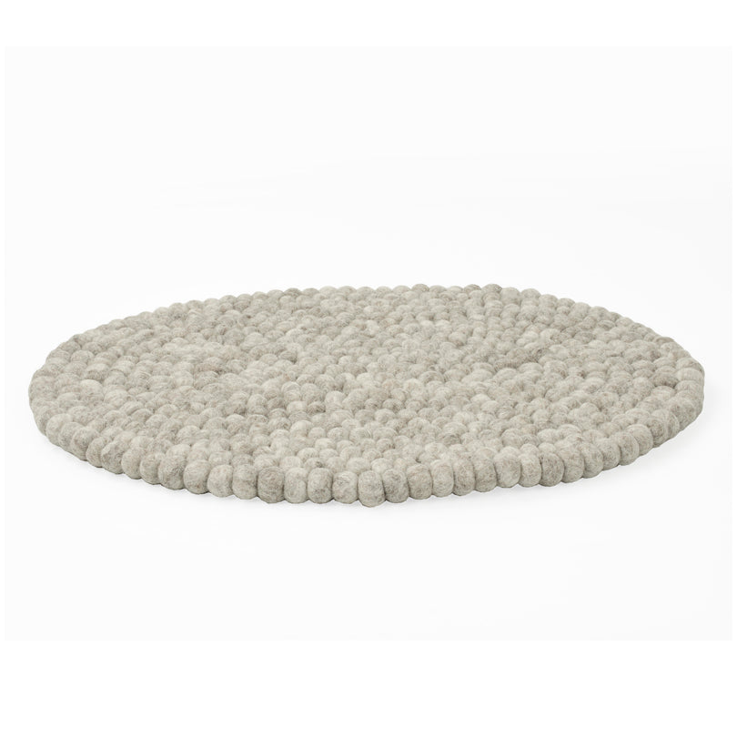 Tovaglietta all'americana ovale "Pompon Grigio chiaro" cm 35x45