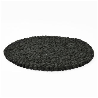 Tovaglietta all'americana tonda "Pompon Antracite" cm Ø38