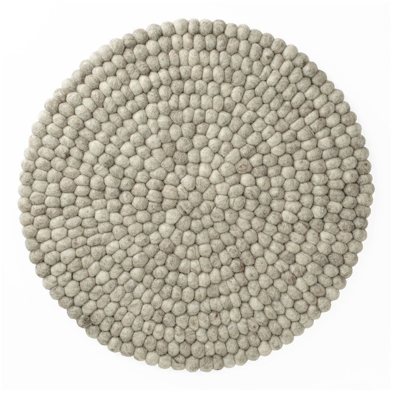 Tovaglietta all'americana tonda "Pompon Grigio chiaro" cm Ø38