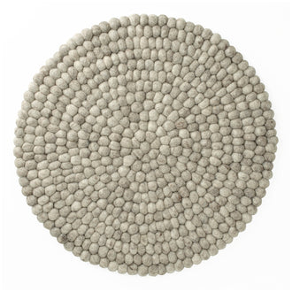 Tovaglietta all'americana tonda "Pompon Grigio chiaro" cm Ø38