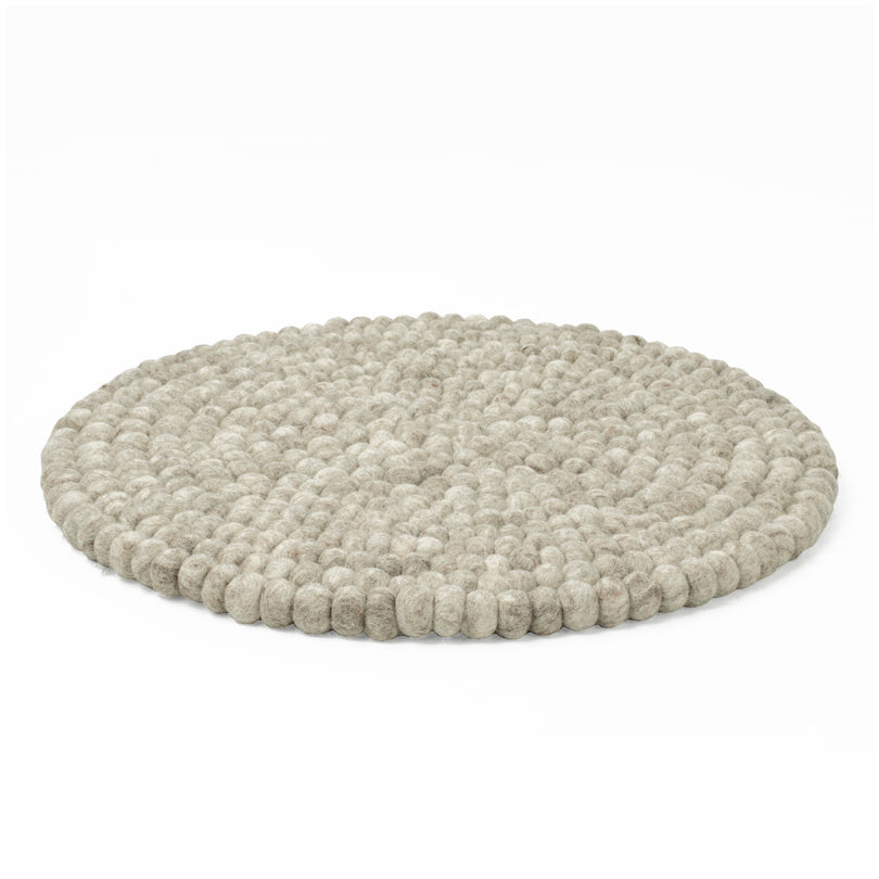 Tovaglietta all'americana tonda "Pompon Grigio chiaro" cm Ø38