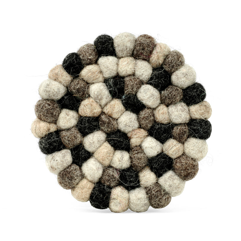 Sottobicchiere tondo "Pompon Grigio/Antracite" cm Ø10