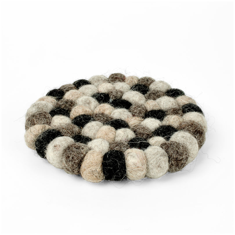 Sottobicchiere tondo "Pompon Grigio/Antracite" cm Ø10