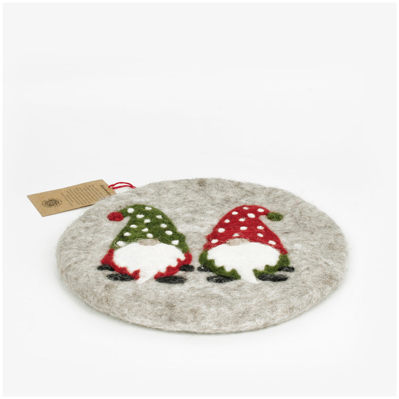 Sottopentola tondo "Gnomi natalizi" cm Ø21