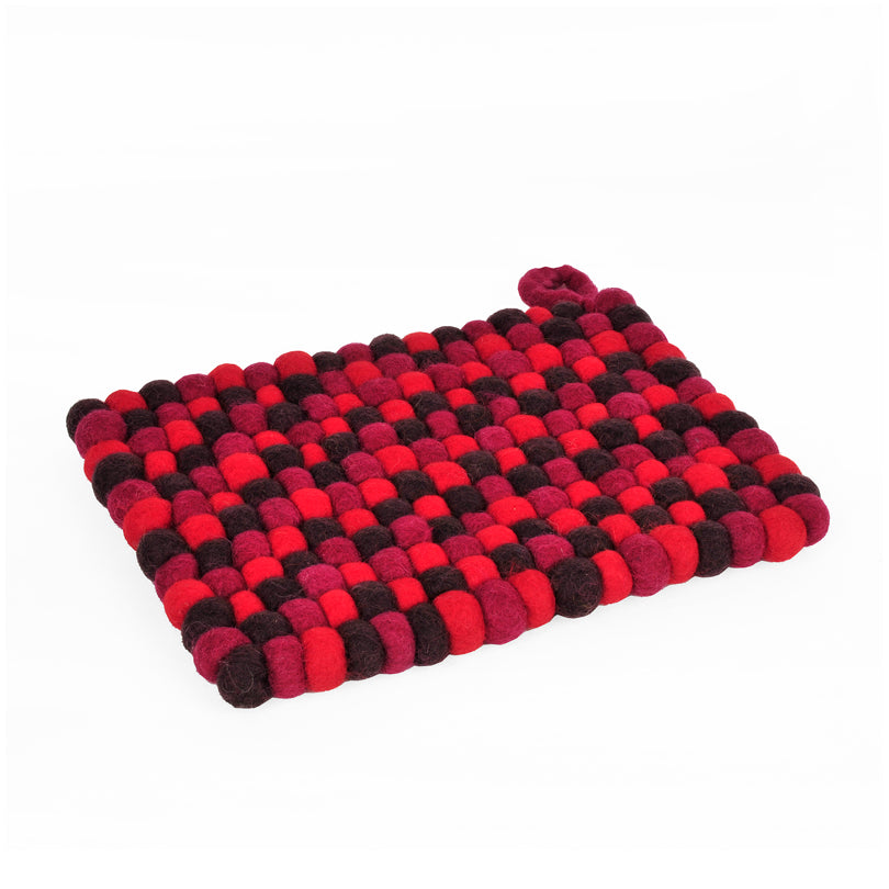 Sottopentola rettangolare "Rosso/Viola" con occhiello cm 24x18x2