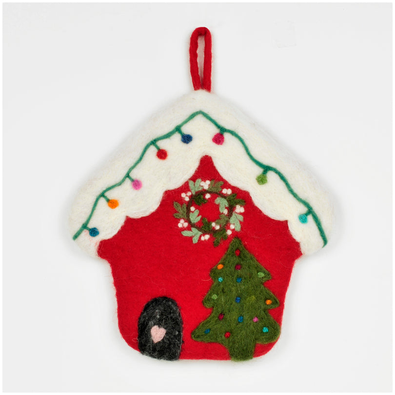 Sottopentola "Casa Natalizia" con pratico occhiello cm 21x21