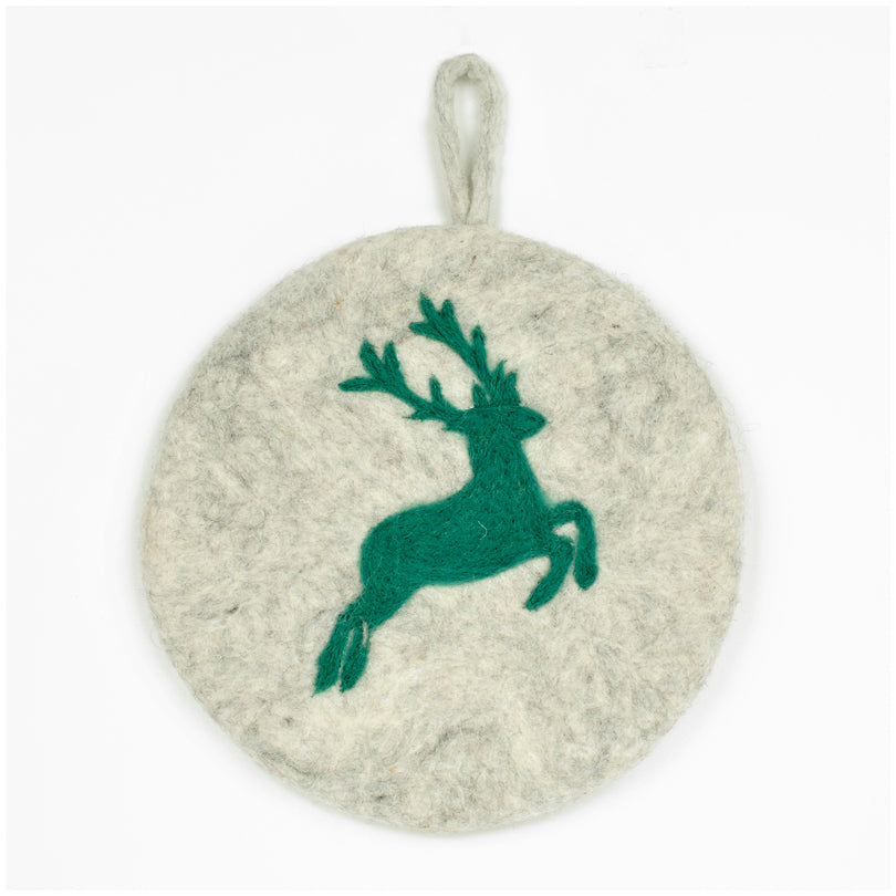 Sottopentola tondo "Cervo" con pratico occhiello cm Ø21