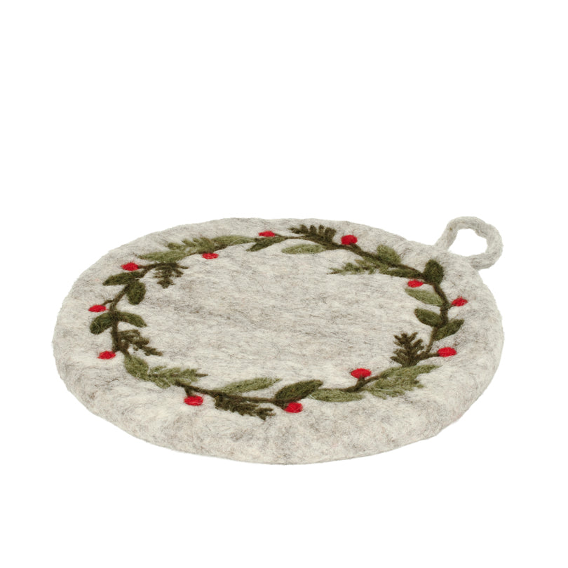 Sottopentola tondo "Berry Wreath" con pratico occhiello cm Ø21