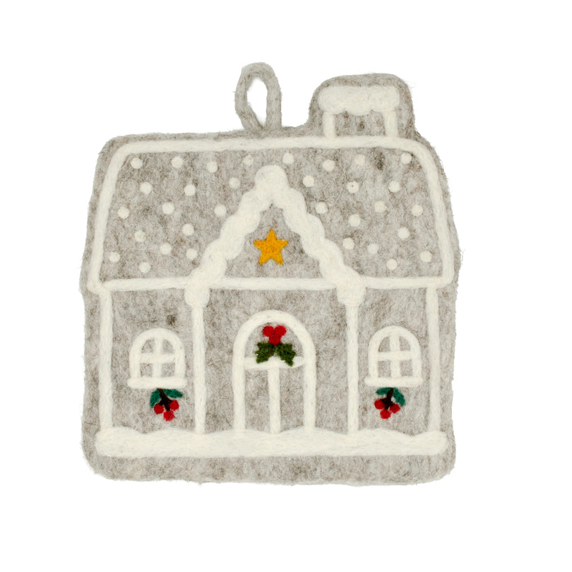 Sottopentola "Christmas House" con pratico occhiello cm 20x22