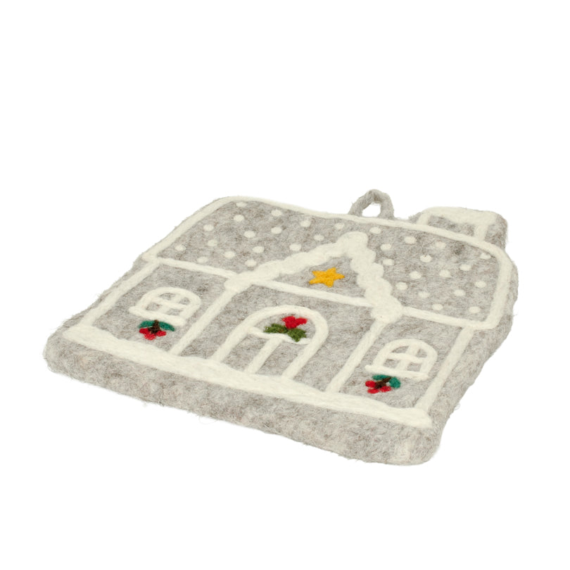 Sottopentola "Christmas House" con pratico occhiello cm 20x22