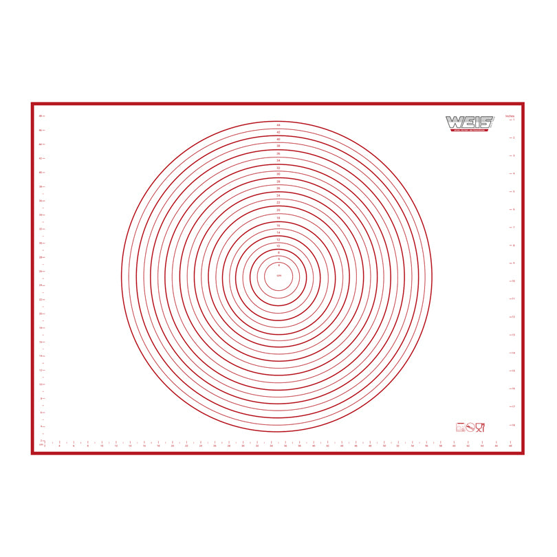 Tappetino da forno rettangolare con scala in cm e pollici cm 70x50