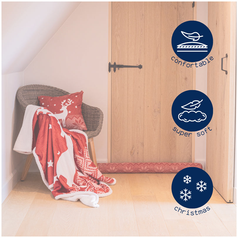 Cuscino con zip e Inlet "Xmas Sofa" cm 45x45