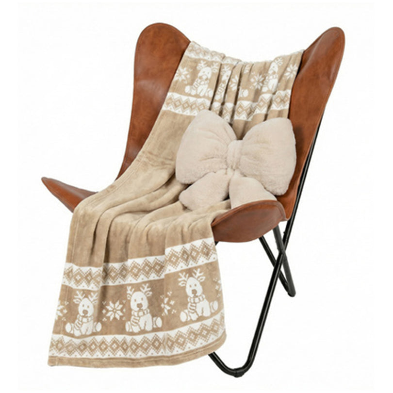 Coperta di flanella "Renna", a doppio strato cm 130x160