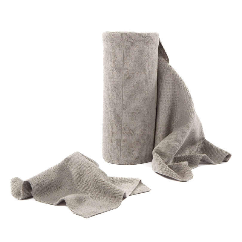 Rotolo panni in microfibra strappabile e riutilizzabile "Essential", 50 panni cm 25x25