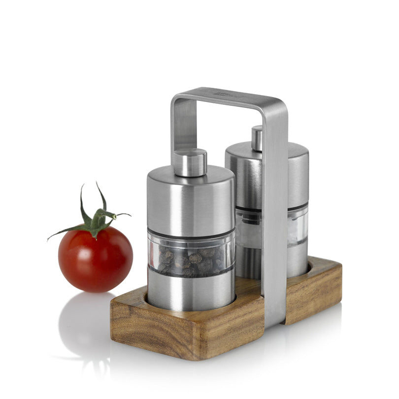 Menagere con macinasale e macinapepe "Minimill", 3 pezzi cm 9,2x4,5x8,5
