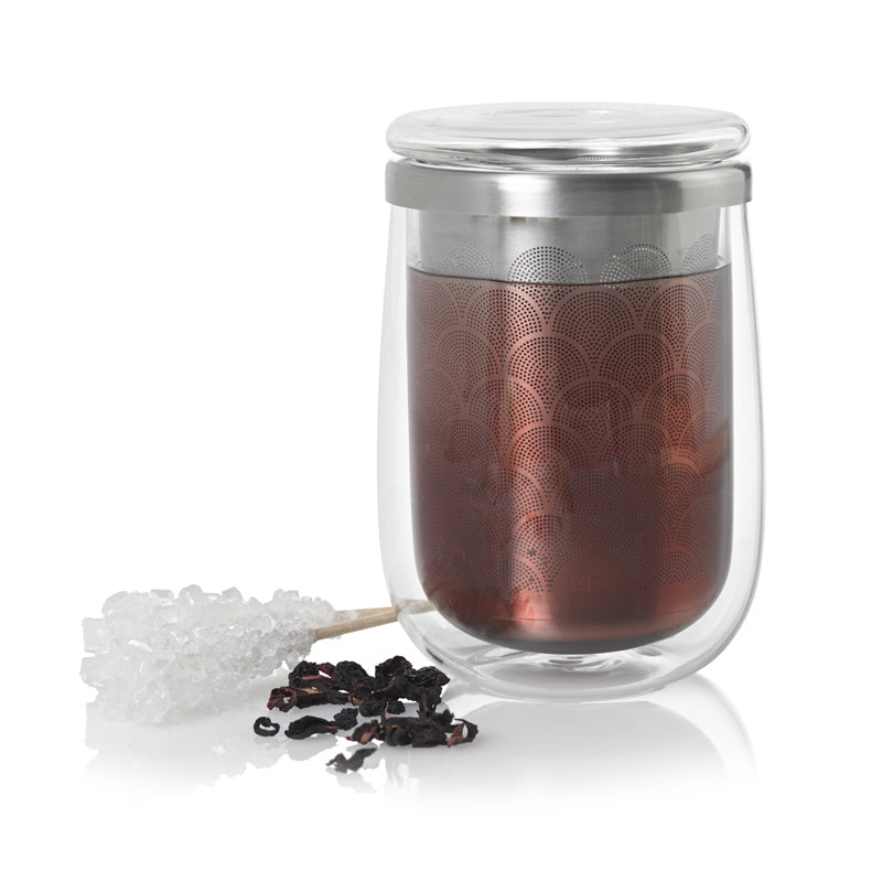 Bicchiere tè con infusore "Fusion Glass" cl 40/cm Ø9x13,5
