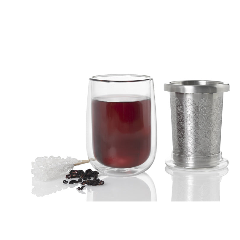 Bicchiere tè con infusore "Fusion Glass" cl 40/cm Ø9x13,5
