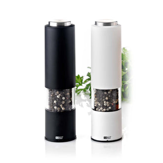 Macinapepe e macinasale elettrici a batteria "Tropica", confezione assortita da 2 pezzi cm Ø5x20