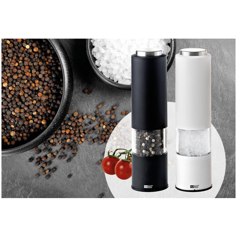 Macinapepe e macinasale elettrici a batteria "Tropica", confezione assortita da 2 pezzi cm Ø5x20