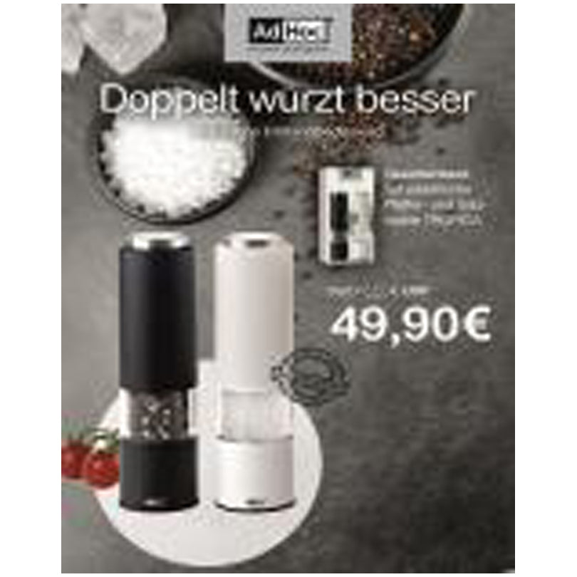 Macinapepe e macinasale elettrici a batteria "Tropica", confezione assortita da 2 pezzi cm Ø5x20